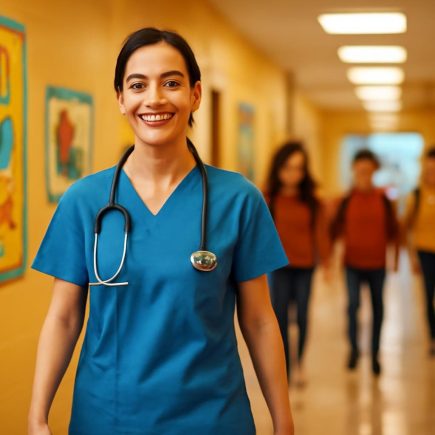 infirmiere-uniforme-couloir-ecole-posters