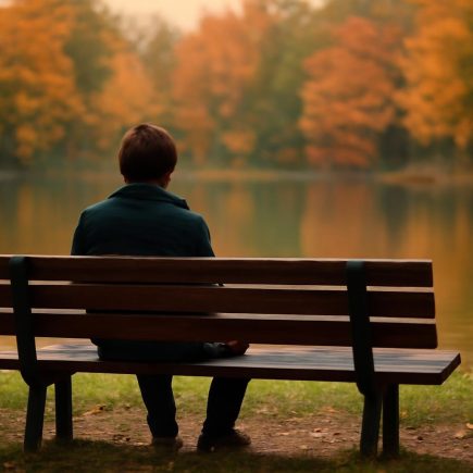 personne-banc-parc-lac-automne