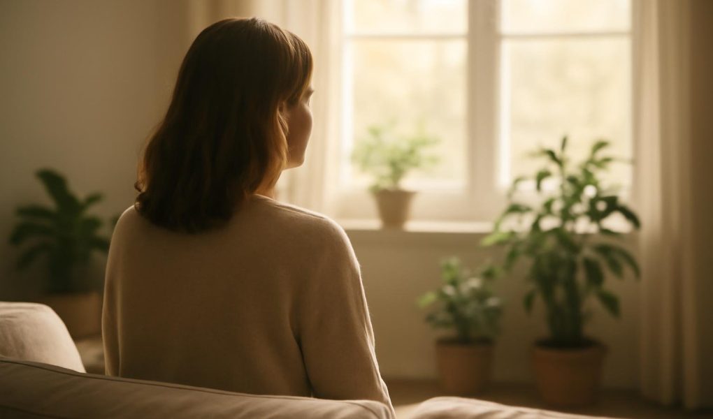 femme-canape-fenetre-ensoleillee-plantes