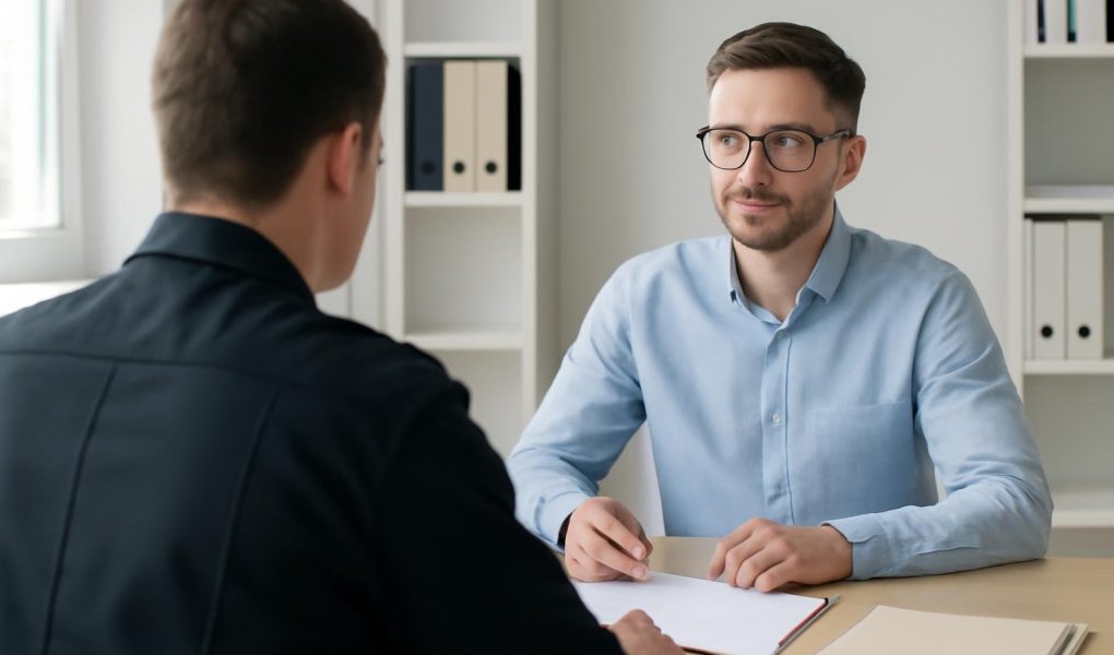 agent-uniforme-bureau-moderne-candidat