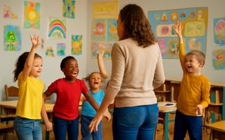 enfants-classe-joyeux-dessins-colorés