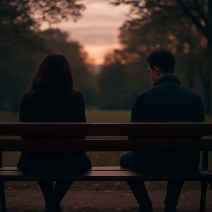 couple-dos-banc-parc-crepuscule