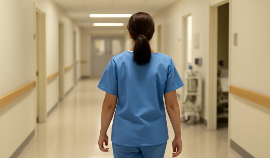 agent-hospitalier-couloir-equipements-flous