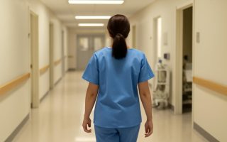 agent-hospitalier-couloir-equipements-flous