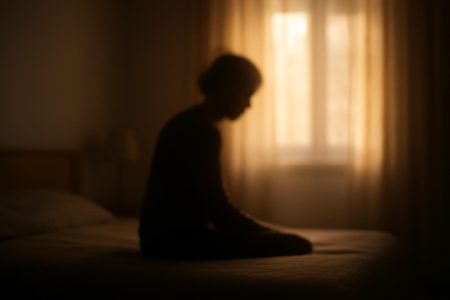 silhouette-floue-lit-soleil-matin