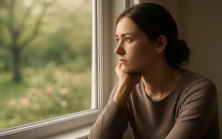 femme-reflechie-fenetre-jardin-flou