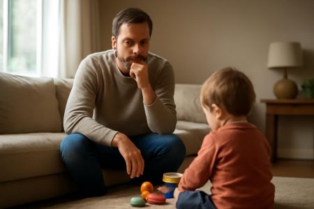 parent-assis-enfant-jouets-tapis