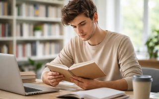 jeune-adulte-lisant-environnement-moderne