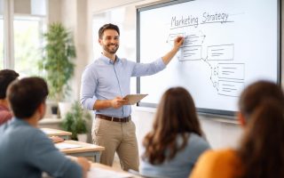 professeur-souriant-tableau-electronique-classe-lumineuse