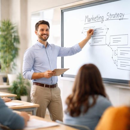 professeur-souriant-tableau-electronique-classe-lumineuse