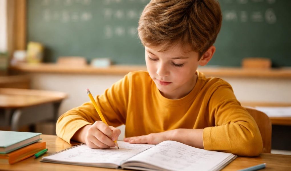 enfant-bureau-cahier-crayon-tableau