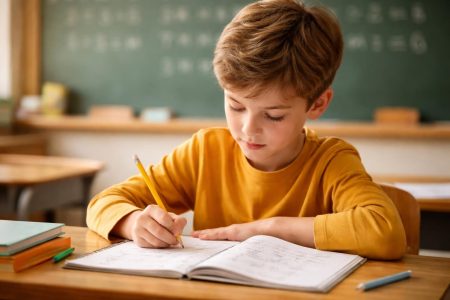 enfant-bureau-cahier-crayon-tableau