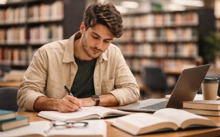 jeune-adulte-etudier-bibliotheque-moderne