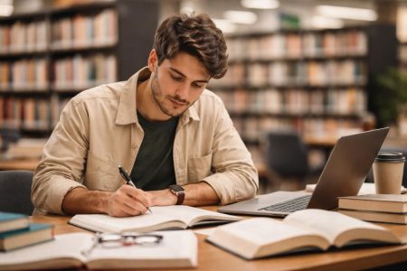 jeune-adulte-etudier-bibliotheque-moderne