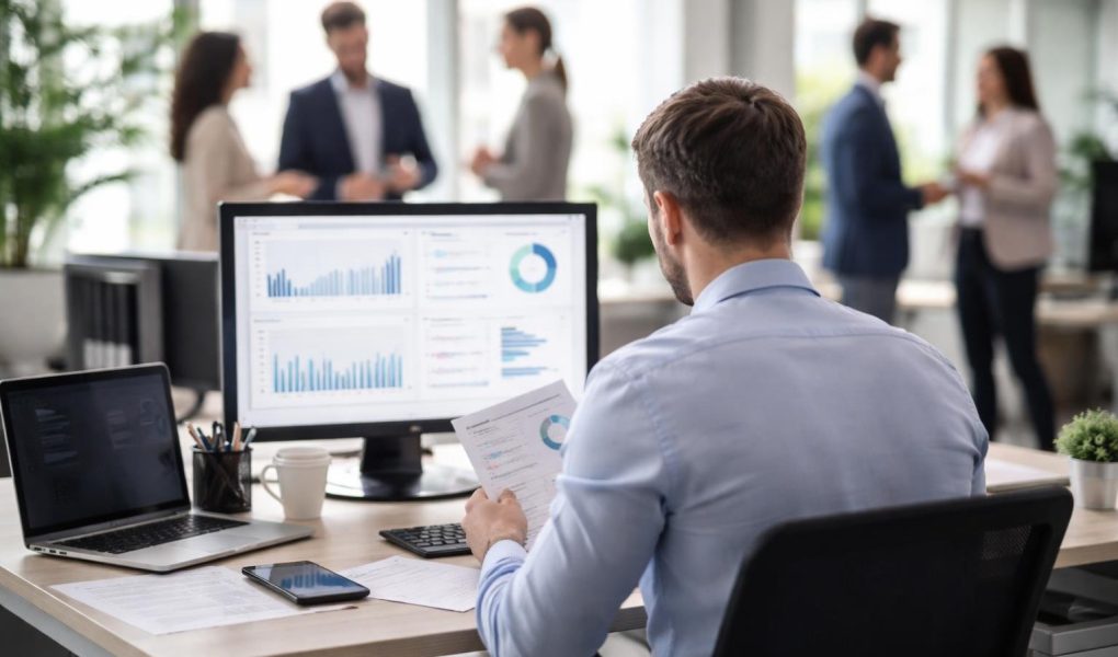 employe-bureau-documents-collaboratif-moderne