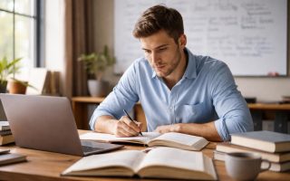 candidat-bureau-livres-ordinateur-tableau-blanc