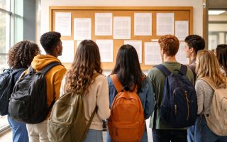 personnes-dos-tableau-affichage-ecole